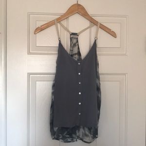 MODCLOTH Gray tie dye breezy top